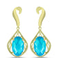 Goldplattierte Silberohrringe mit blauem Jade