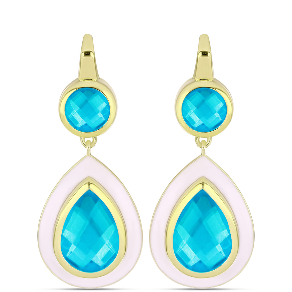 Goldplattierte Silberohrringe mit blauem Jade 1 
