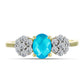 Goldplattierter Silberring mit blauem Jade und weißem Topas