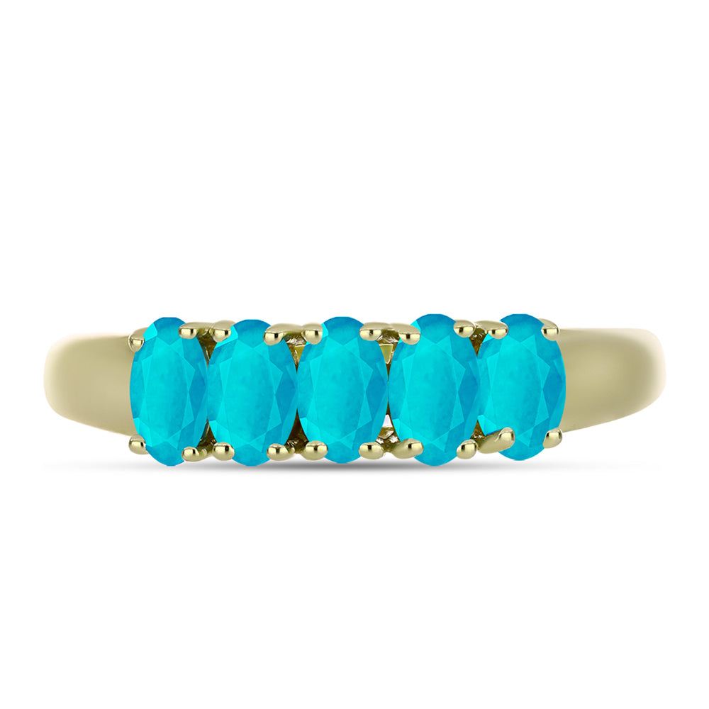 Goldplattierter Silberring mit blauem Jade