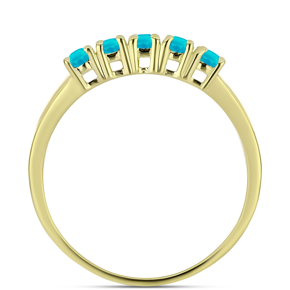 Goldplattierter Silberring mit blauem Jade 2 