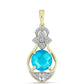 Goldplattierter Silberanhänger mit blauem Jade und weißem Topas