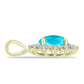 Goldplattierter Silberanhänger mit blauem Jade und weißem Topas