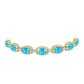 Goldplattiertes Silberarmband mit blauem Jade und weißem Topas