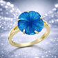 Goldplattierter Silberring mit blauem Jade