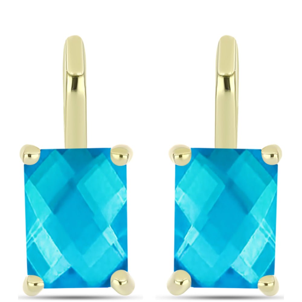 Goldplattierte Silberohrringe mit blauem Jade 1 