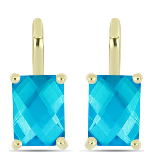 Goldplattierte Silberohrringe mit blauem Jade
