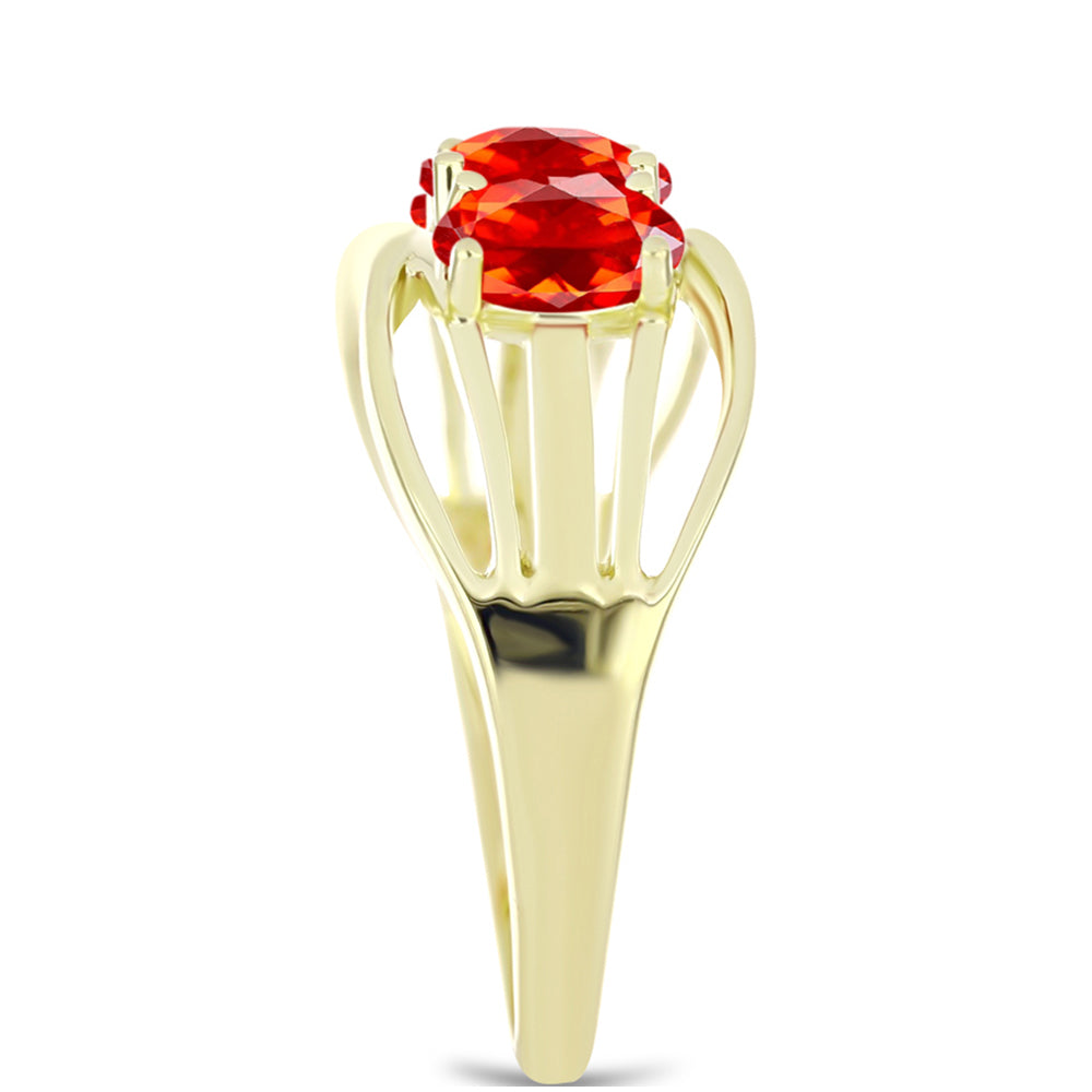 Goldplattierter Silberring mit Feueropal aus Lega Dembi
