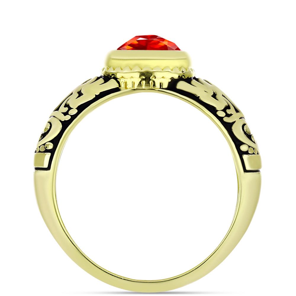 Goldplattierter Silberring mit Feueropal aus Lega Dembi 2 