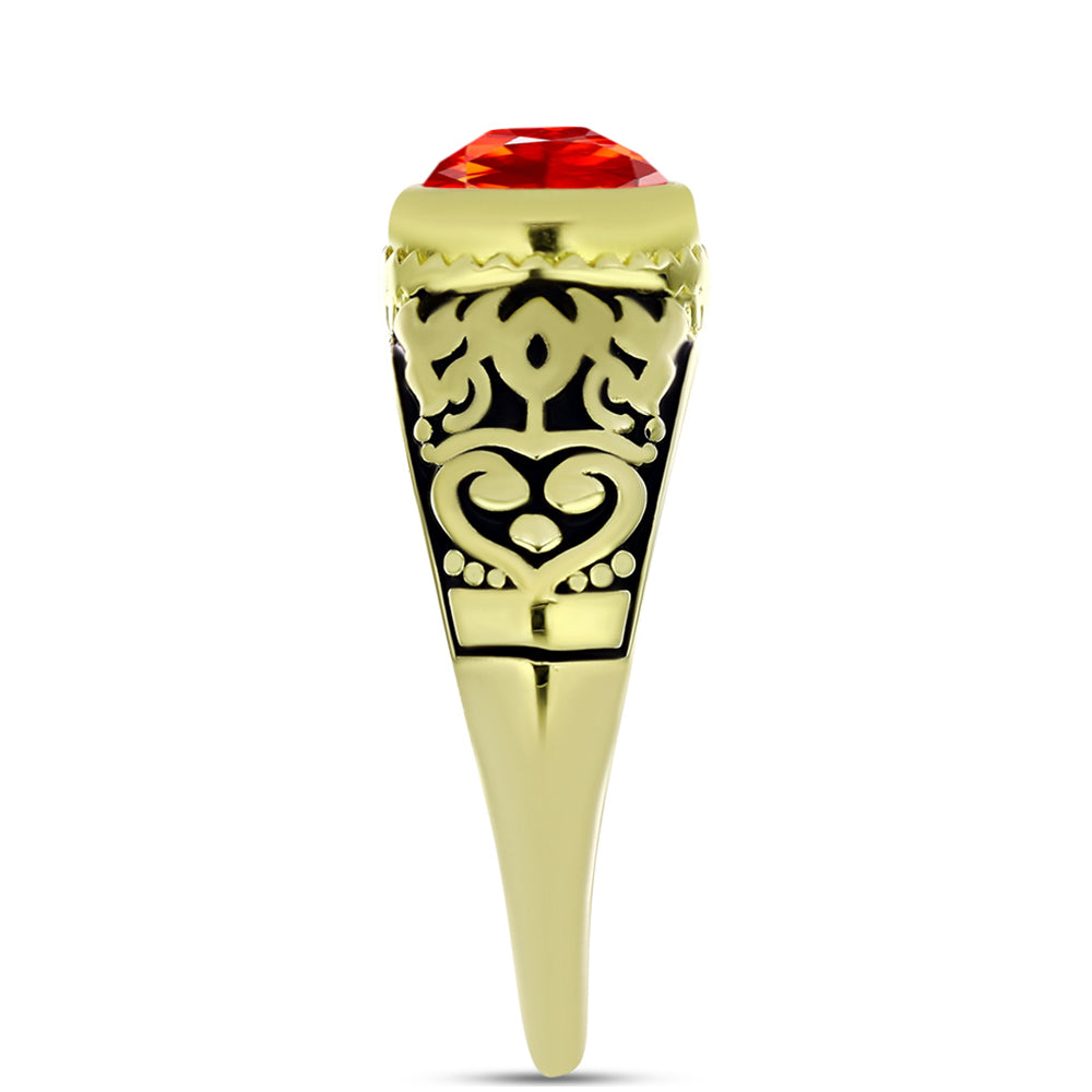 Goldplattierter Silberring mit Feueropal aus Lega Dembi 4 