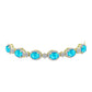 Goldplattiertes Silberarmband mit blauem Jade und weißem Topas