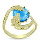 Goldplattierter Silberring mit blauem Jade