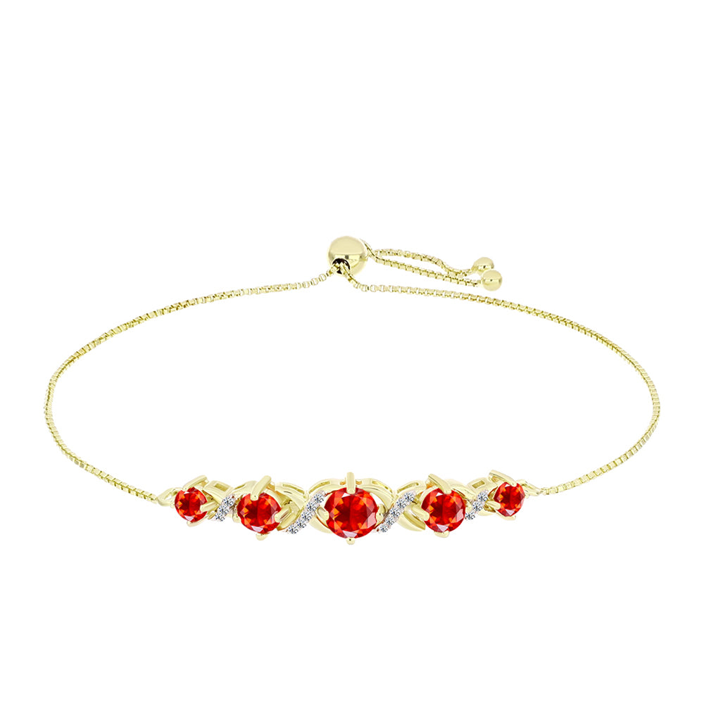 Goldplattiertes Silberarmband mit Feueropal aus Lega Dembi und weißem Topas 1 