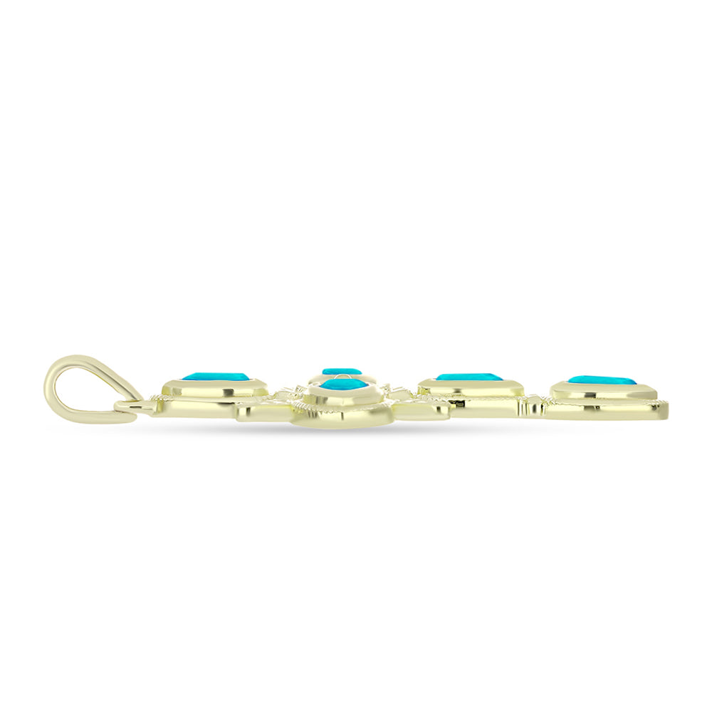 Goldplattierter Silberanhänger mit blauem Jade
