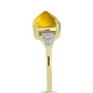 Goldplattierter Silberring mit Cognac-Quarz und weißem Topas