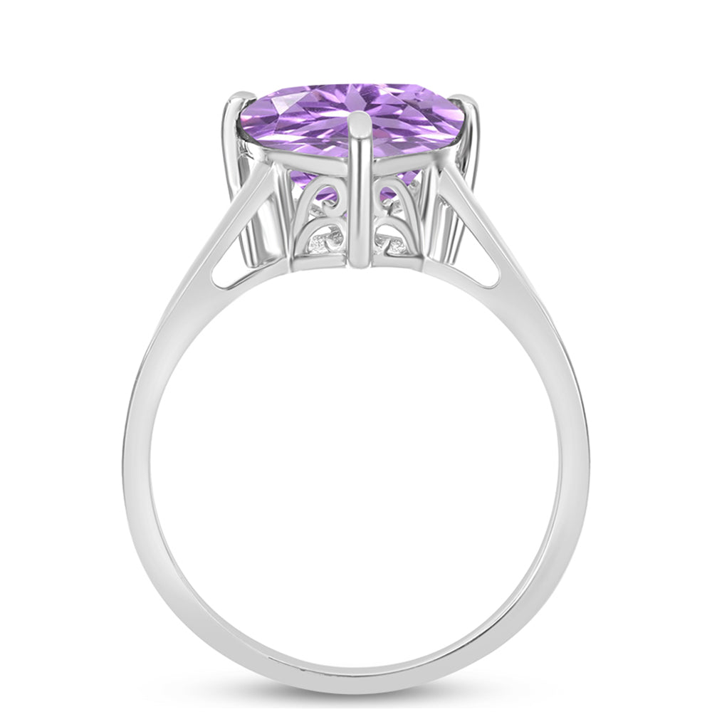 Silberring mit Rose De France Amethyst 2 
