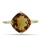 Goldplattierter Silberring mit Cognac-Quarz und weißem Topas