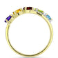 Goldplattierter Silberring mit marokkanischem Amethyst und Zitrin aus dem Ural