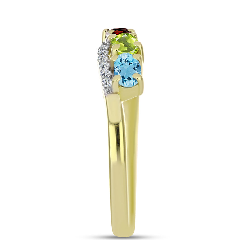 Goldplattierter Silberring mit marokkanischem Amethyst und Zitrin aus dem Ural 4 