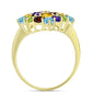 Goldplattierter Silberring mit marokkanischem Amethyst und Zitrin aus dem Ural