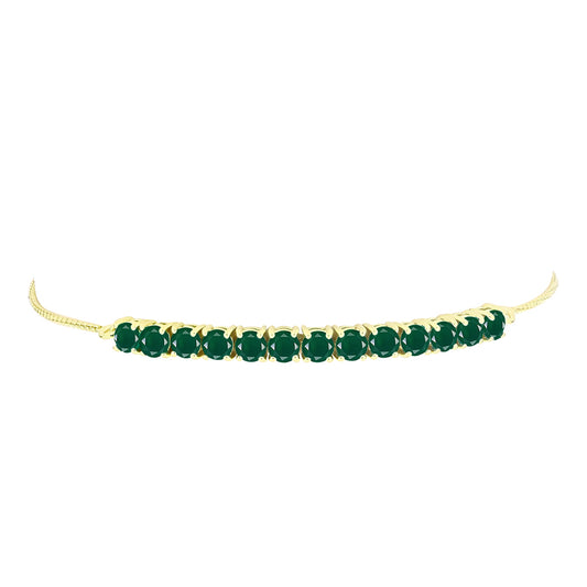 Goldplattiertes Silberarmband mit grünem Achat