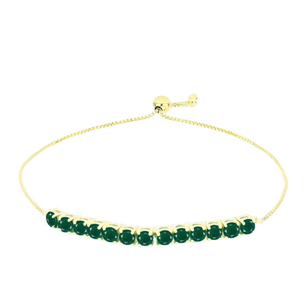 Goldplattiertes Silberarmband mit grünem Achat