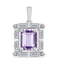 Silberanhänger mit Rose De France Amethyst und weißem Topas