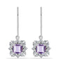 Silberohrringe mit Rose De France Amethyst und weißem Zirkon