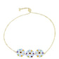 Goldplattiertes Silberarmband mit Regenbogenmondstein und marokkanischem Amethyst
