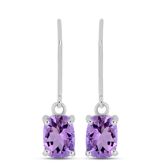 Silberohrringe mit Rose De France Amethyst