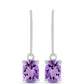 Silberohrringe mit Rose De France Amethyst