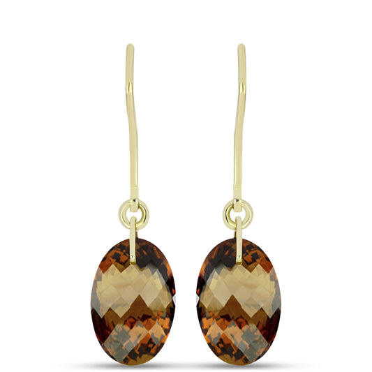 Goldplattierte Silberohrringe mit Cognac-Quarz