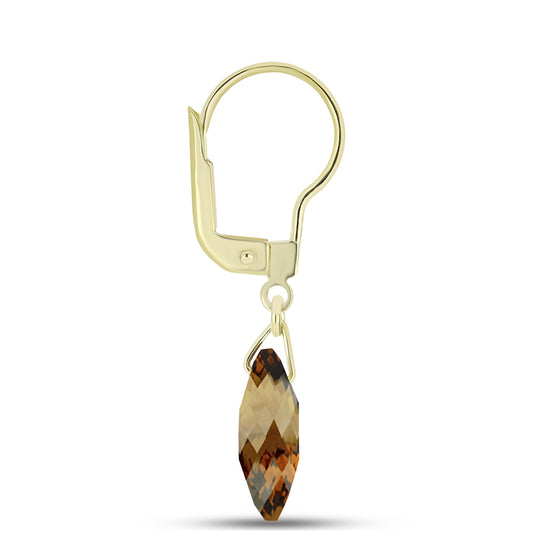Goldplattierte Silberohrringe mit Cognac-Quarz