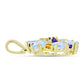 Goldplattierter Silberanhänger mit Regenbogenmondstein und marokkanischem Amethyst