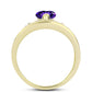 Goldplattierter Silberring mit marokkanischem Amethyst und Zitrin aus dem Ural