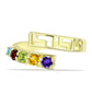 Goldplattierter Silberring mit marokkanischem Amethyst und Zitrin aus dem Ural