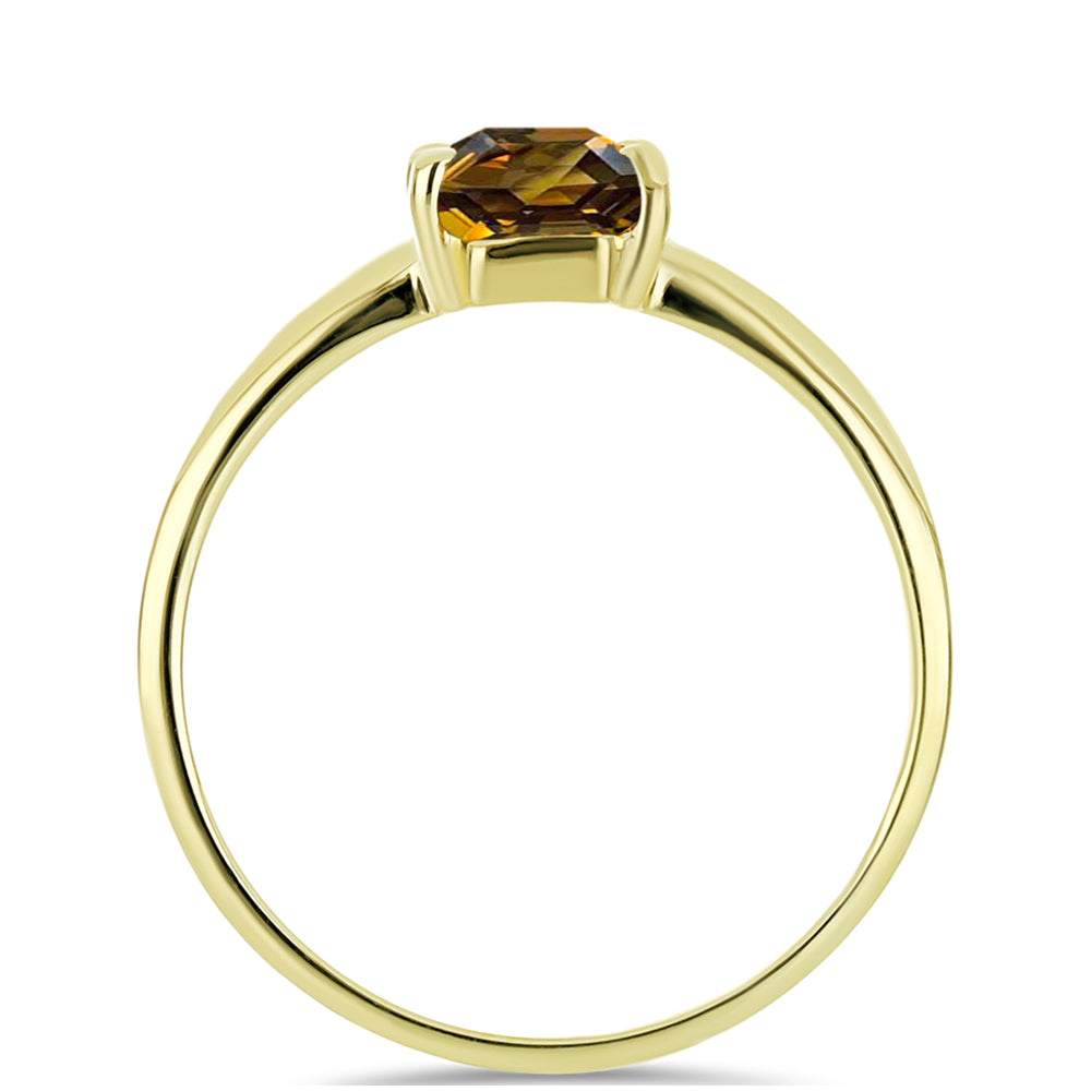 Goldplattierter Silberring mit Cognac-Quarz 2 