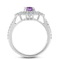 Silberring mit Rose De France Amethyst und weißem Zirkon