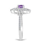 Silberring mit Rose De France Amethyst und weißem Zirkon