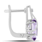 Silberohrringe mit Rose De France Amethyst und weißem Topas