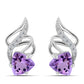 Silberohrringe mit Rose De France Amethyst und weißem Topas