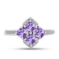 Silberring mit Rose De France Amethyst und weißem Topas