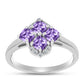 Silberring mit Rose De France Amethyst und weißem Topas