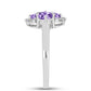 Silberring mit Rose De France Amethyst und weißem Topas