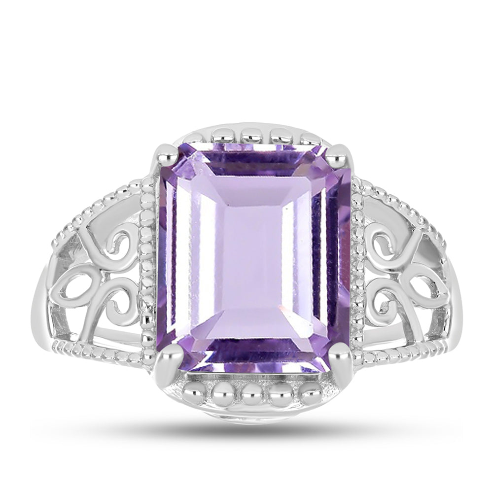 Silberring mit Rose De France Amethyst 1 
