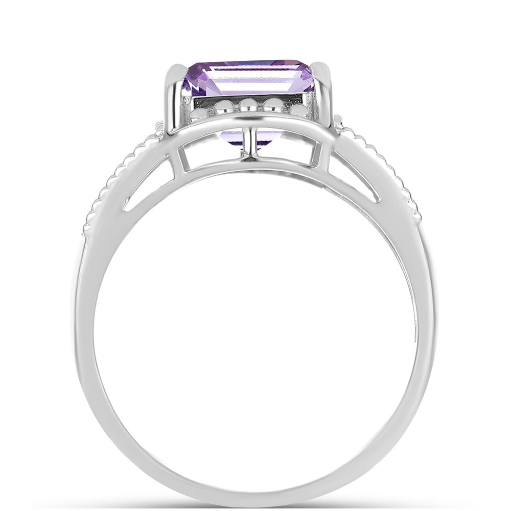 Silberring mit Rose De France Amethyst 2 
