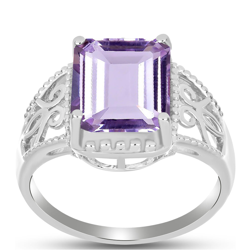 Silberring mit Rose De France Amethyst 3 