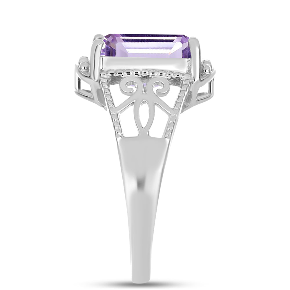 Silberring mit Rose De France Amethyst 4 