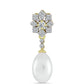 Goldplattierter Silberanhänger mit weißer Süßwasserperle und weißem Topas
