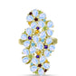 Goldplattierter Silberring mit Regenbogenmondstein und marokkanischem Amethyst